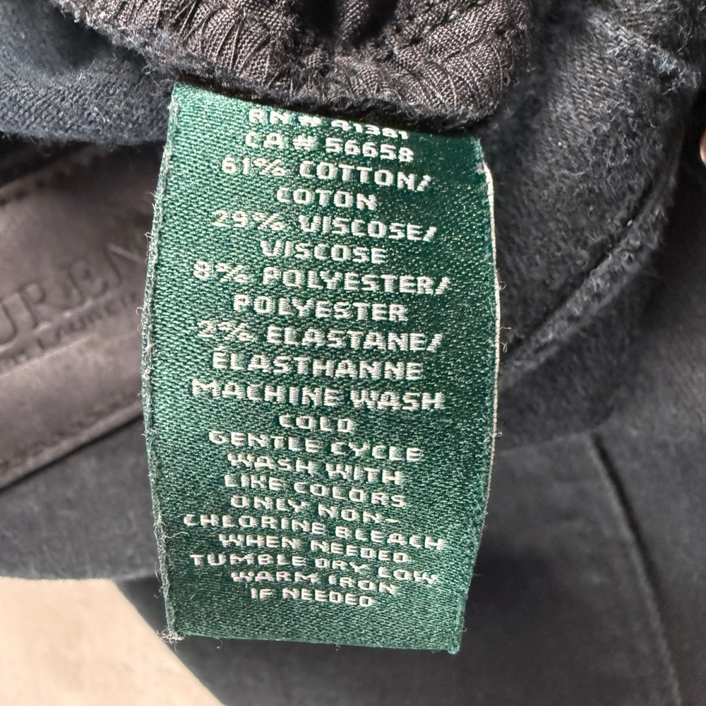 Lauren Ralph Lauren Premier Straight Jeans Womens 14 Black Mid Rise Denim‎ Pants - Picture 10 of 10